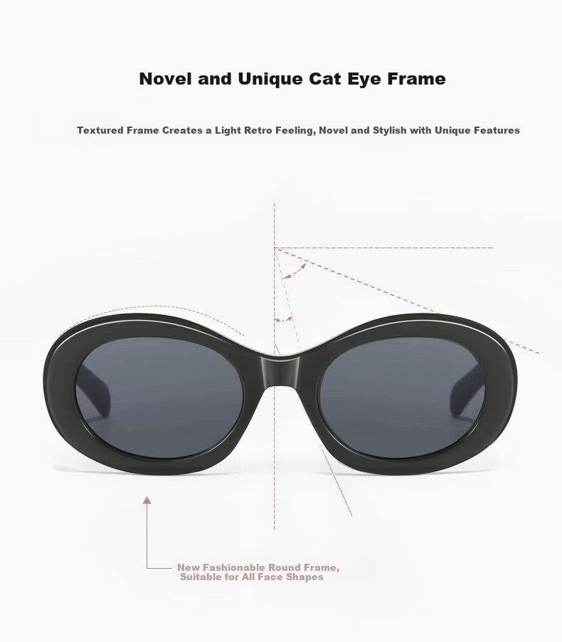 Jimmy Orange Retro Cat Eye Sunglasses for Men And Women, High-End UV Protection Sunglasses That Make Your Face Look Smaller 5
