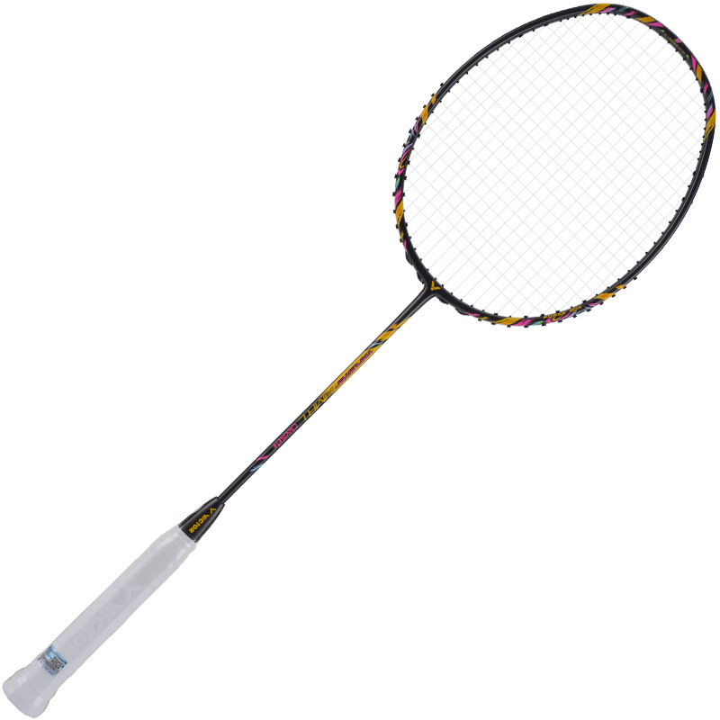 VICTOR Badminton Racket, Iron Hammer IAS Full Carbon Single Racket TK-HMRL, Chocolate Color, 5U, Pre-Strung, 26 Lbs