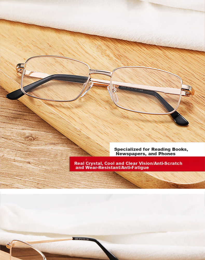 Mumujian Natural Crystal Reading Glasses for Middle-Aged And Elderly Men And Women, High-Definition Premium Glass Stone Reading Glasses, Ultra-Lightweight High-End Pure Titanium 9