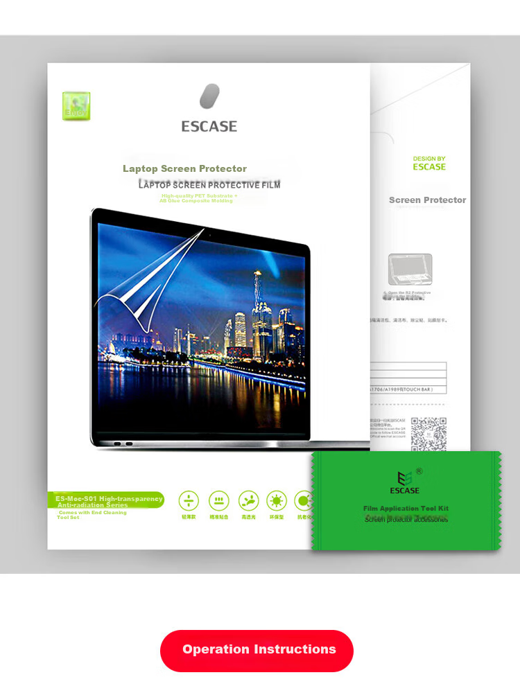 ESCASE Screen Protector for Huawei MateBook D16/D16SE Version, Suitable for 2022/2023/2024 Models of 16-Inch Laptops, HD Clear Protective Film, Easy to Apply, Scratch-Resistant, No White Border 12