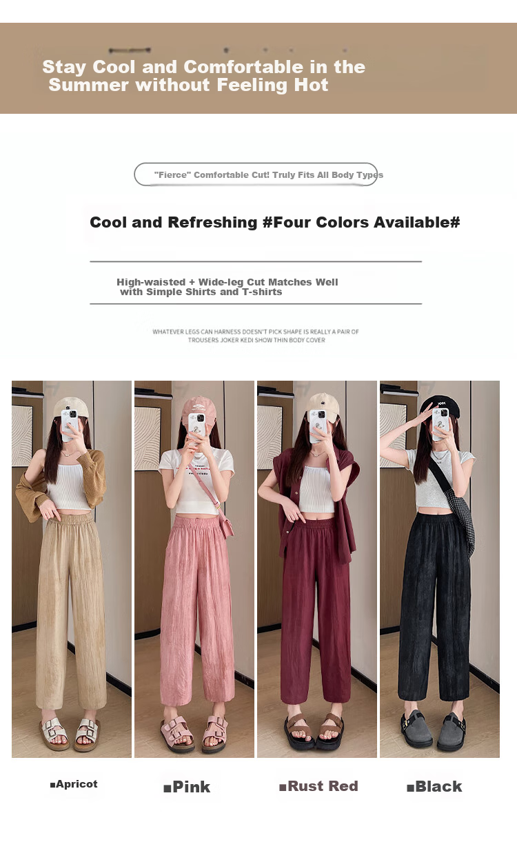 LangSha Linen Curved Knife Pants for Women, Summer 2025 New Style, High-Waisted Slimming Loose-Fit Nine-Tenths Casual Pants for Mothers 5
