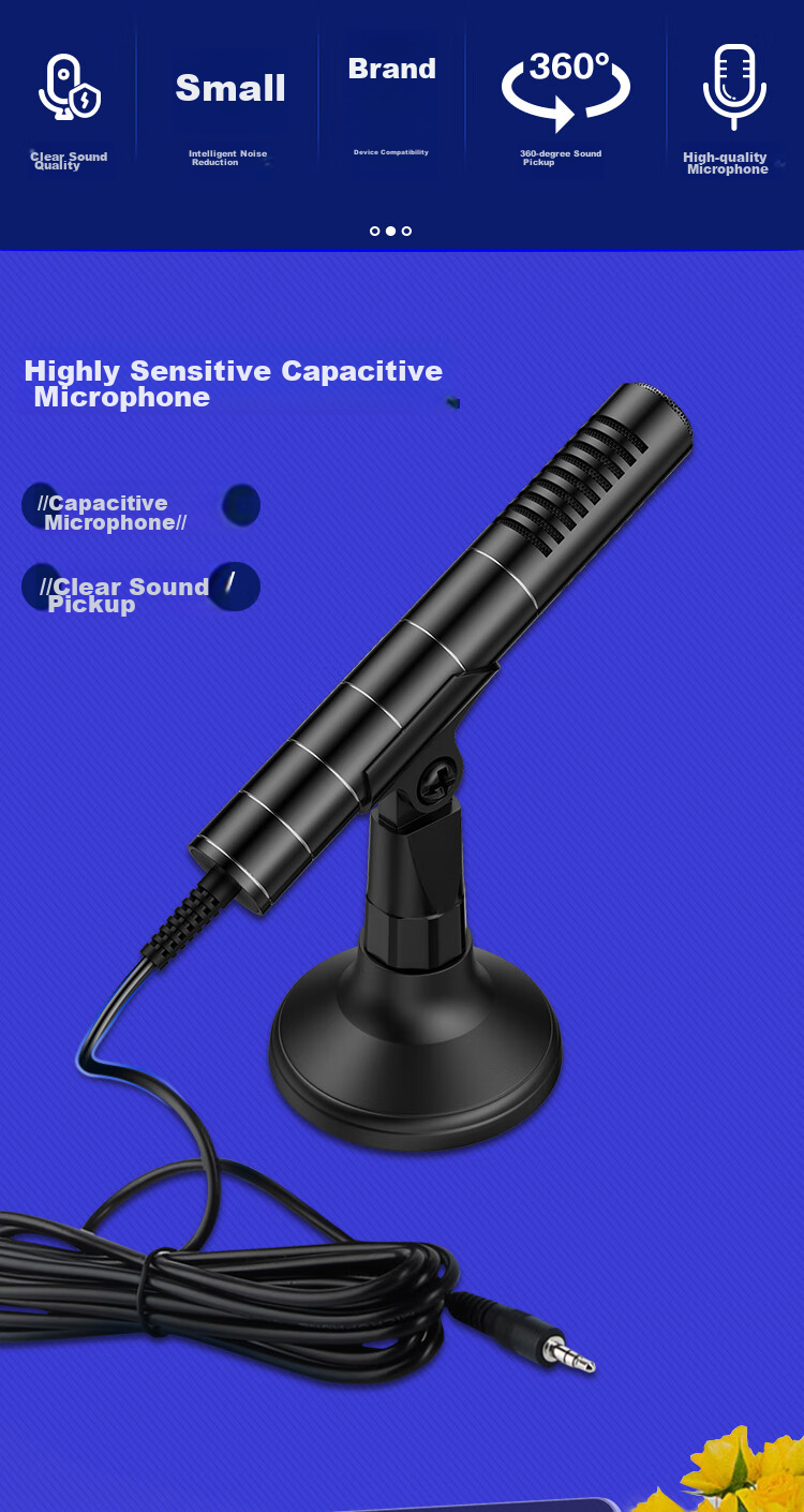 SAST OK-57B Computer Microphone for Desktop, Laptop, Conference, Online Classes, Video Games, Remote Voice Broadcasting, PUBG, USB Sound Card Wired Mic Condenser 3