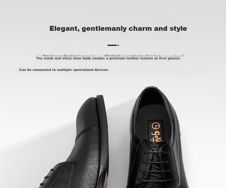 Goldlion Men's Derby Shoes, Business Formal Shoes, Fashionable And Comfortable Leather Shoes G521330304AAA Black Size 39 3
