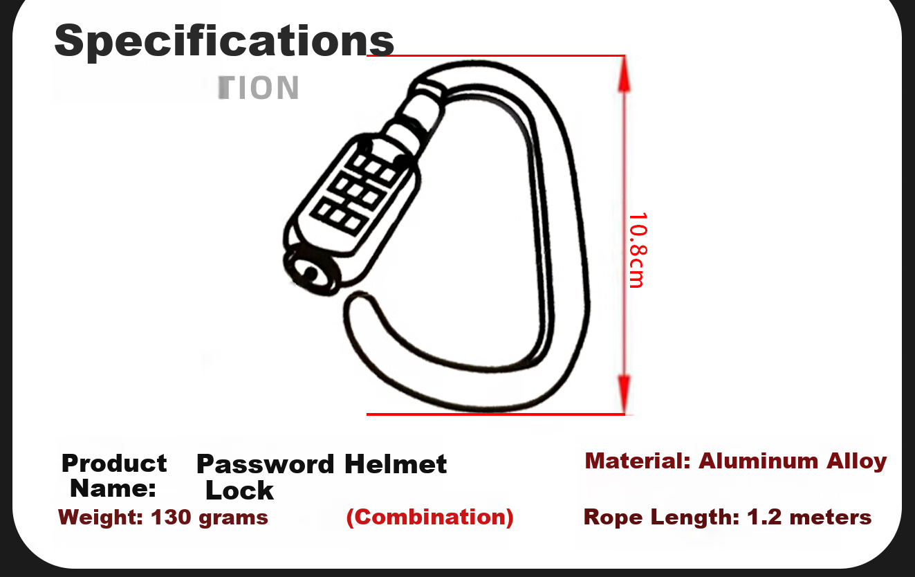 KOVIX KHEL Motorcycle Helmet Lock, Bicycle Lock, Electric Mountain And Road Bike Password Portable Anti-Theft Home Lock 5
