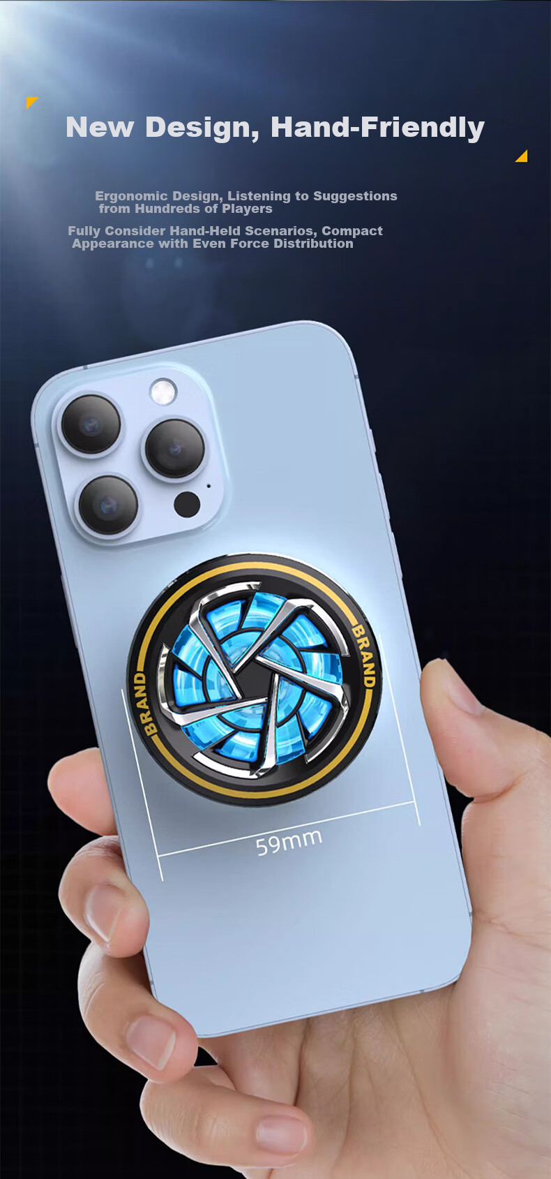 Topvork Magnetic Cooling Fan for Gaming And Live Streaming, Powerful Heat Dissipation with RGB Lighting Effects, Compatible with Apple IPad Tablet DY18 Aluminum Alloy 9