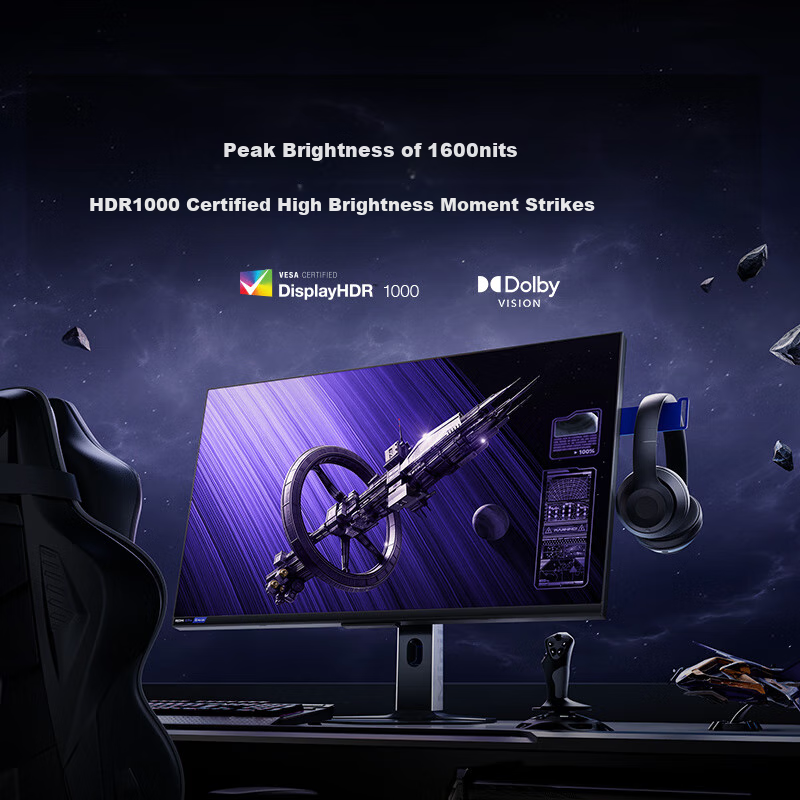 Игровой монитор MI REDMI G Pro 27U, 27 дюймов, 4K (3840x2160), 160 Гц, Mini-LED, Dolby Vision, HDR1000, PengpaiOS2, 1K 320 Гц