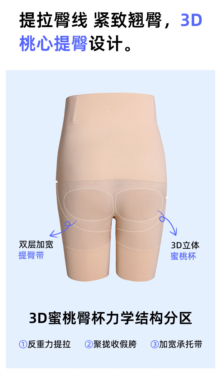Jingshuran Shu Tummy Control And Butt-Lifting Pants with Waist Cincher, Three-In Shaping Shorts, Nude Skin Color, M Size, Back-To Seaso 1