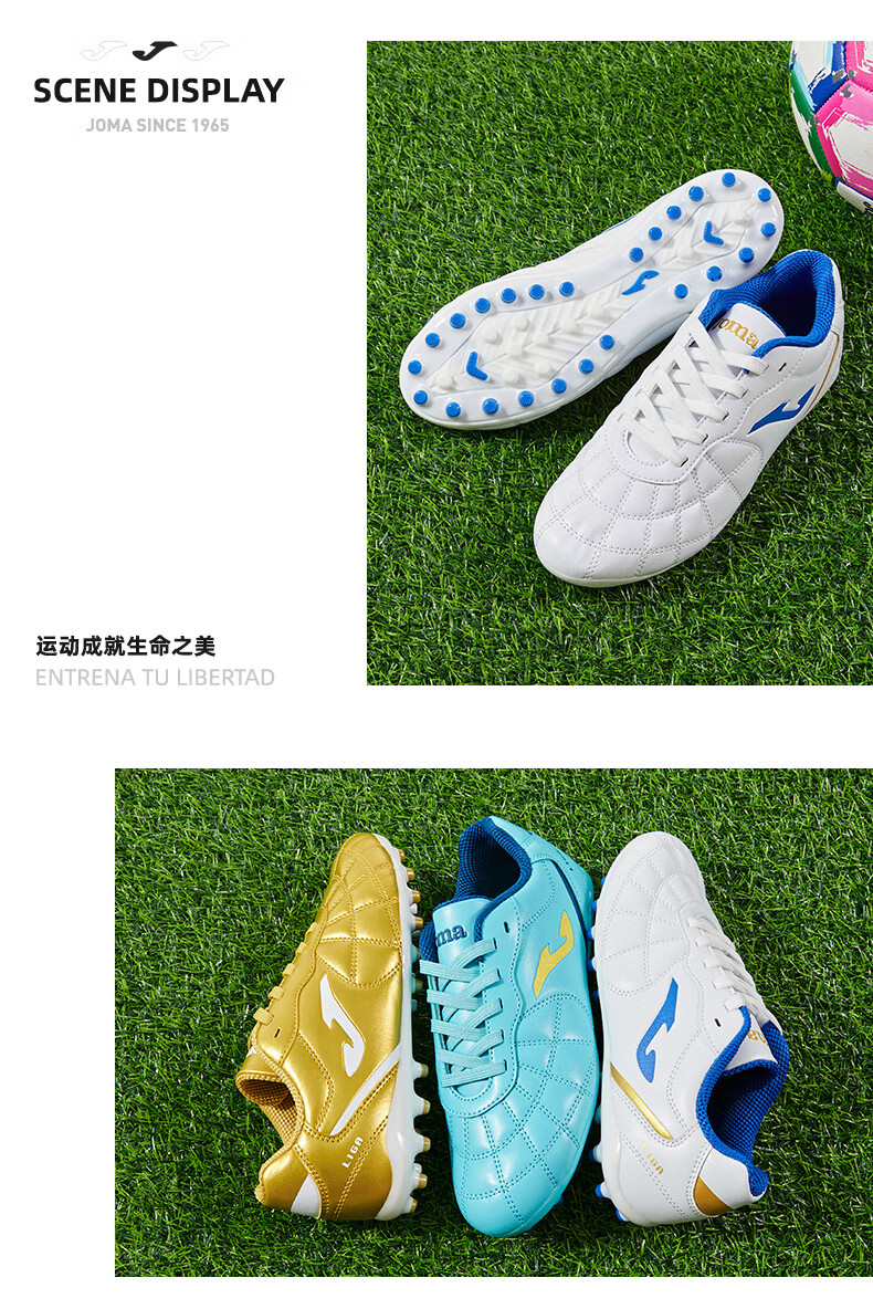 JOMA Kids Soccer Shoes MG Studs 2025 New Professional Football Match Training Shoes Red Gold Size 38 7
