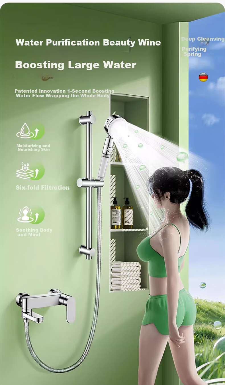 X-GRKE [Germany] Pressurized Filter Shower Head Filter for Home Use, Handheld Shower Head, Removes Residual Chlorine, Skin-Friendly 5