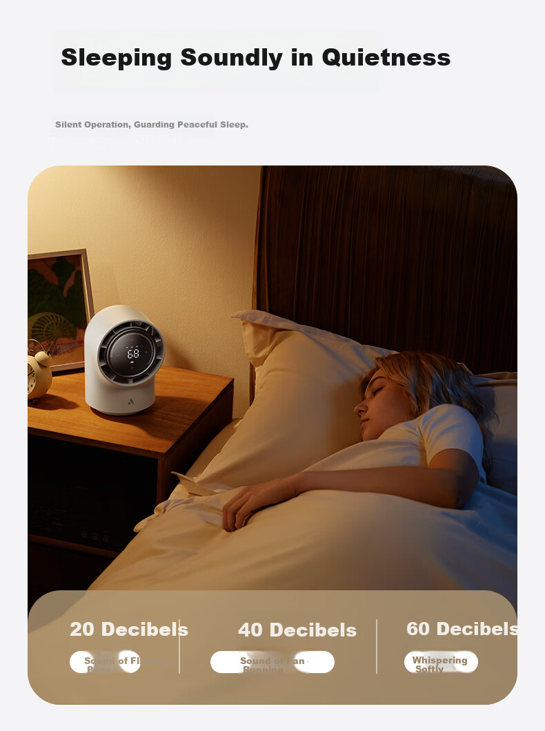 Aecooly Desktop Mini Fan, Quiet Ultra-Long Battery Life, Compact USB Electric Fan with Strong Airflow for Office, Dormitory, Outdoor Camping 8