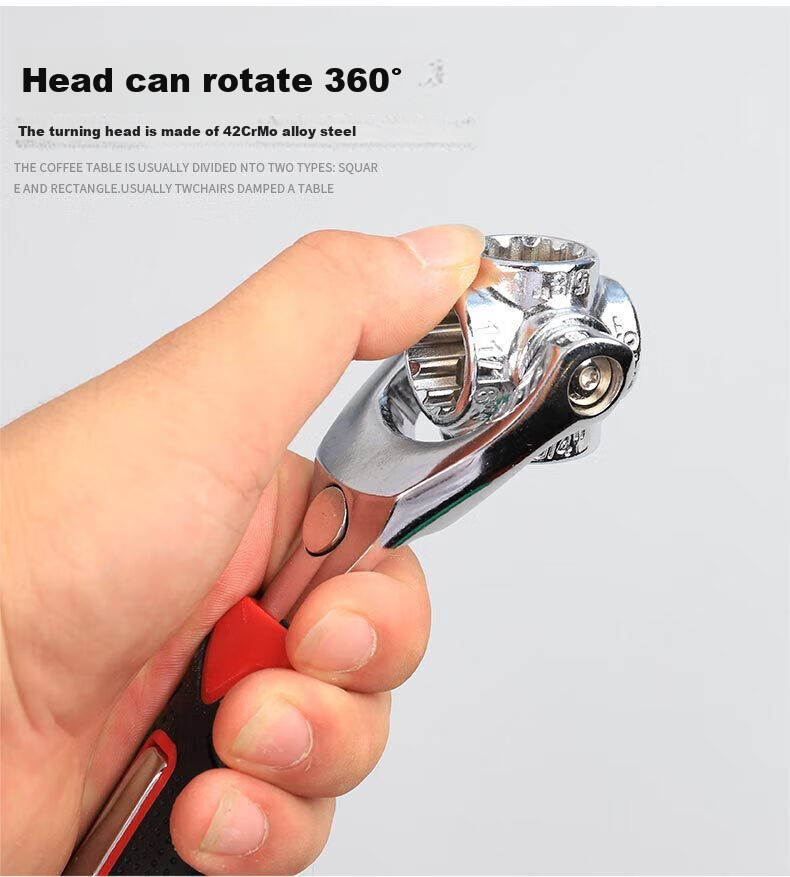 Honggong Multi-Functional Socket Wrench Set, 52-In Adjustable Hex Wrench, Screwdriver, Dog Bone, And Repair Tool 5
