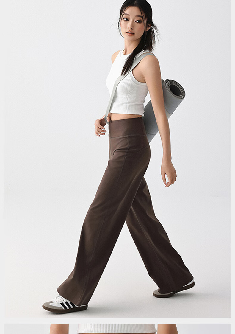 XUEXIMAN Loose Fit Straight Leg Sports Pants High Waist Pilates Running Training Breathable Yoga Fitness Trousers 11
