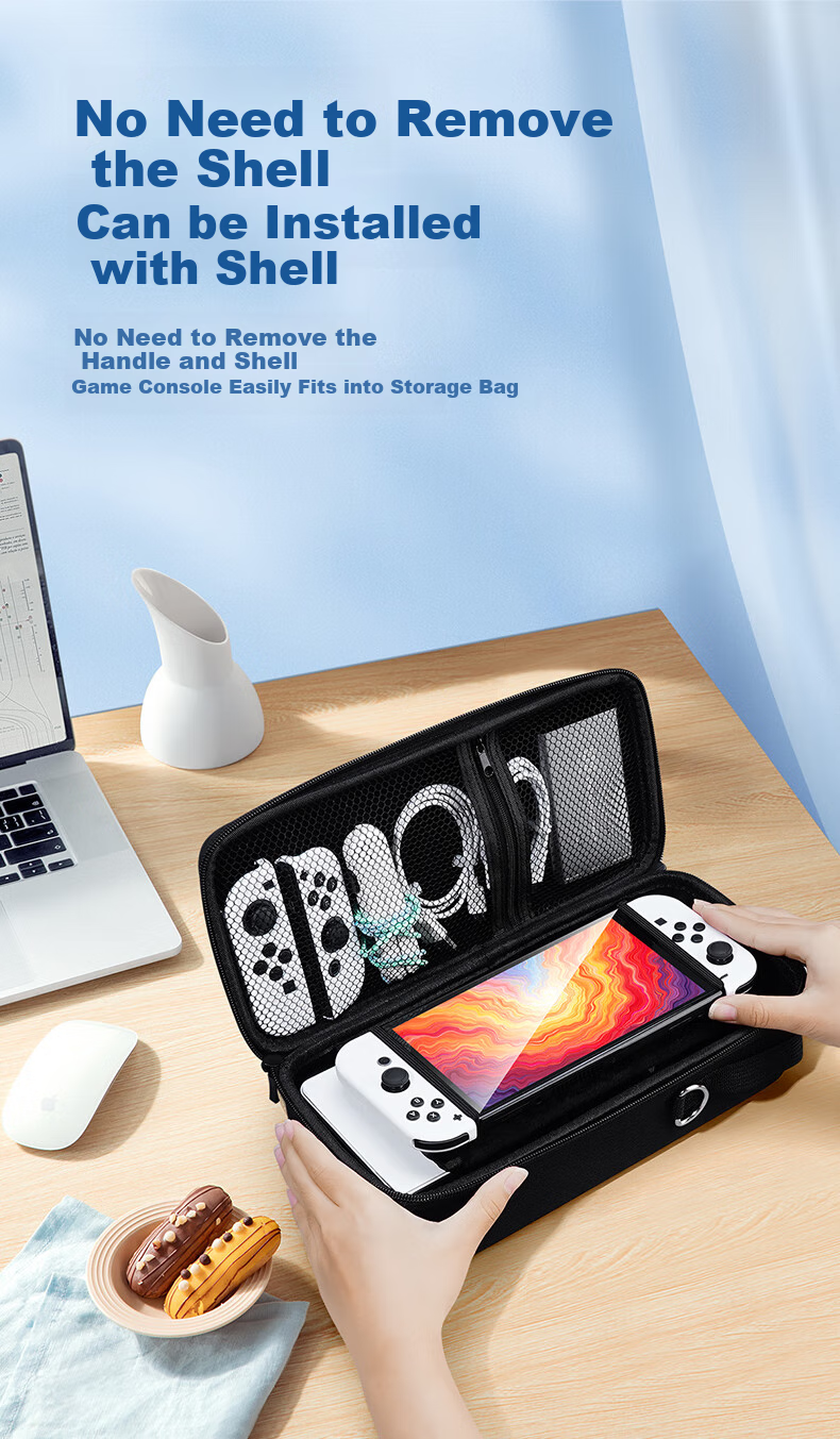Jemdo Switch Storage Case Protective Cover, OLED Storage Box, Tempered Glass Film, Joy-Con Controller Grip, Complete Accessories Set for NS/Lite, Card Holder, Shockproof Hard Case 6