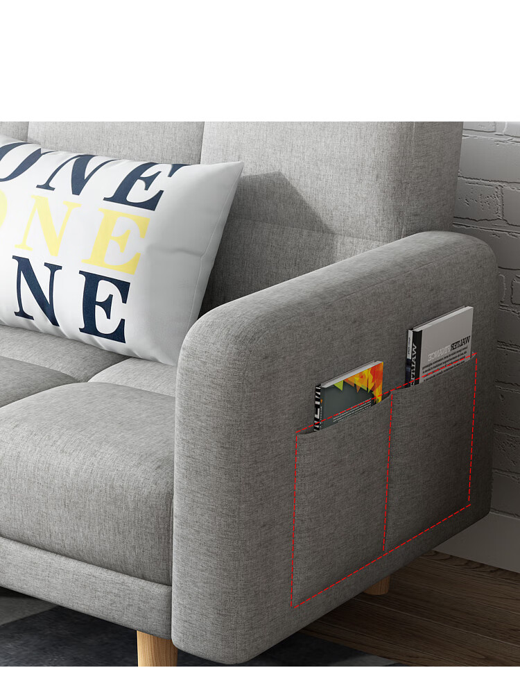 Huakaizhixing Sofa Bed, Dual-Purpose Folding Sofa And Bed, Two-Seater, Tech Fabric Sofa S96, Gray Tech Fabric, 2 Meters 12