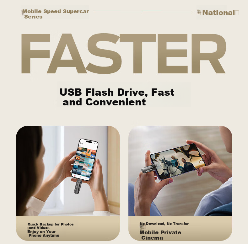 MOVE SPEED 256GB Solid State Flash Drive USB3.2 Type-C Dual Interface High-Speed Large Capacity USB Drive for Phones And Computers Read Speed 1000MB/s Yi Vpro 1
