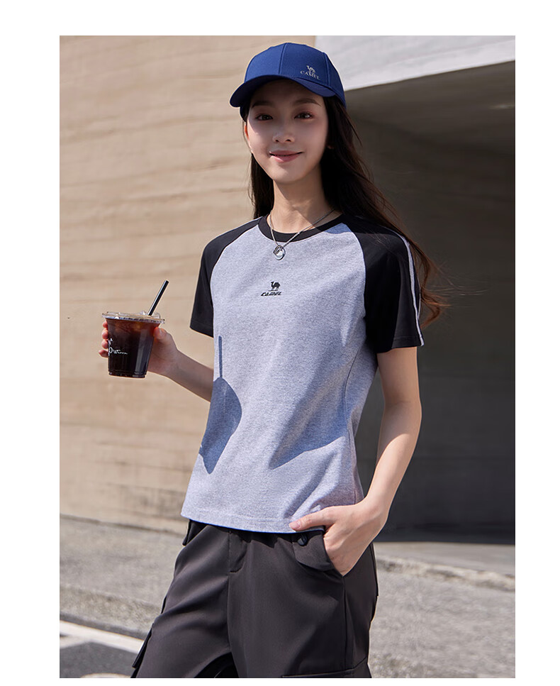 CAMEL [Dilireba's Same Style] Short-Sleeve T-Shirt, Soft Cotton T-Shirt, Unisex Summer New Sports Loose Casual Top 13
