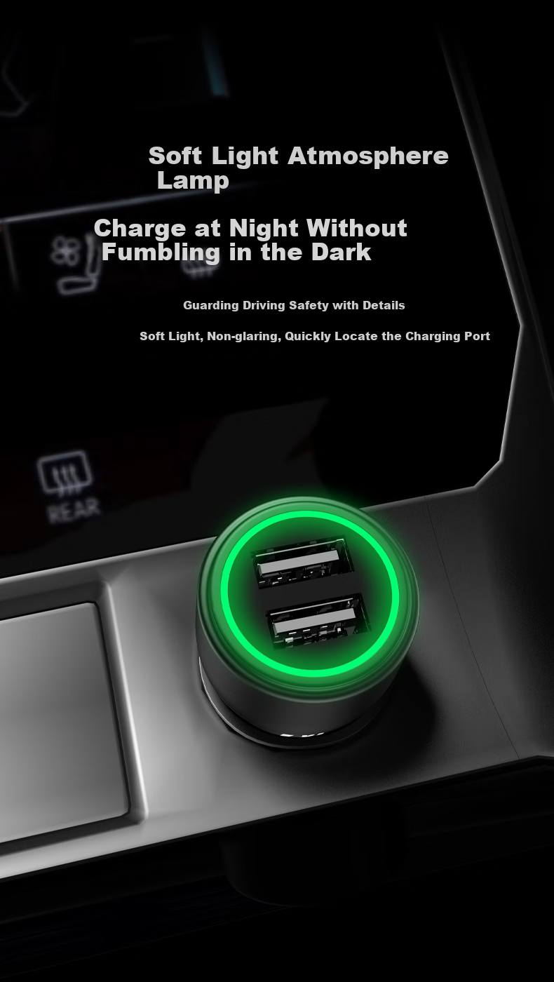 360 Car Charger Data Cable Set, Dual USB Ports, 66W+30W Super Fast Charging, HC-69 Cigarette Lighter Adapter, Two-In Converter, Compatible with Apple And Huawei 5