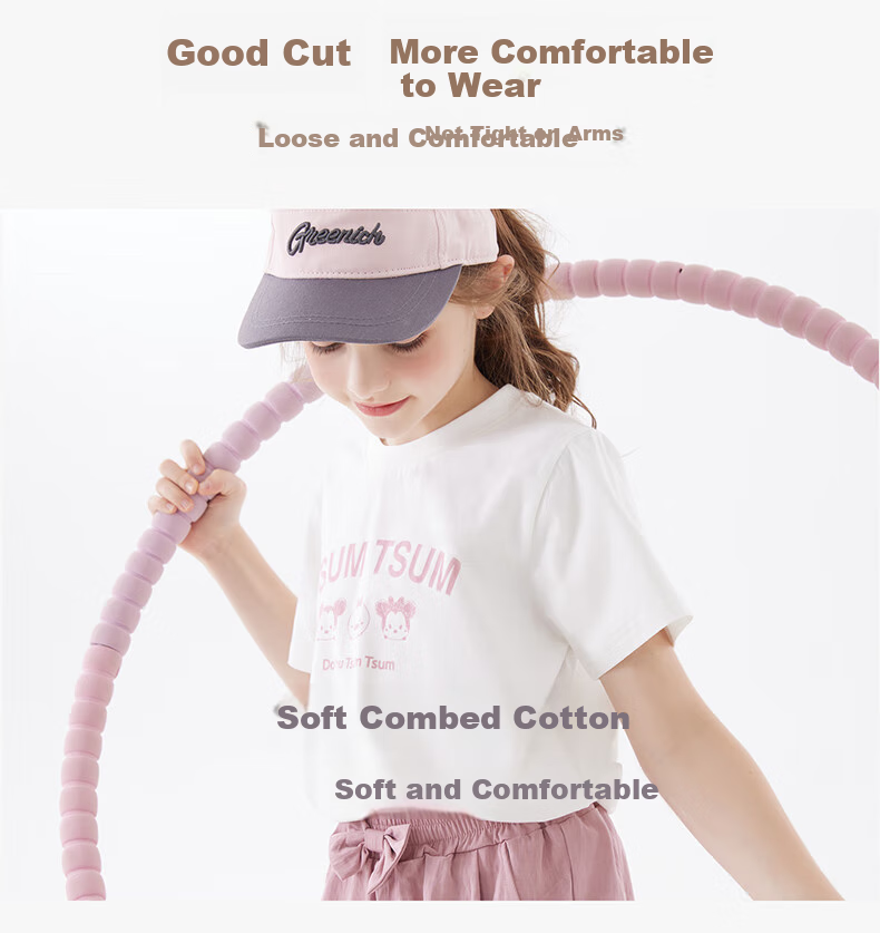 Disney Children's Set, Girls' Summer Short-Sleeve Shorts Two-Piece Set, Big Kids Summer Outfit, T91197 Pink, 160cm 2