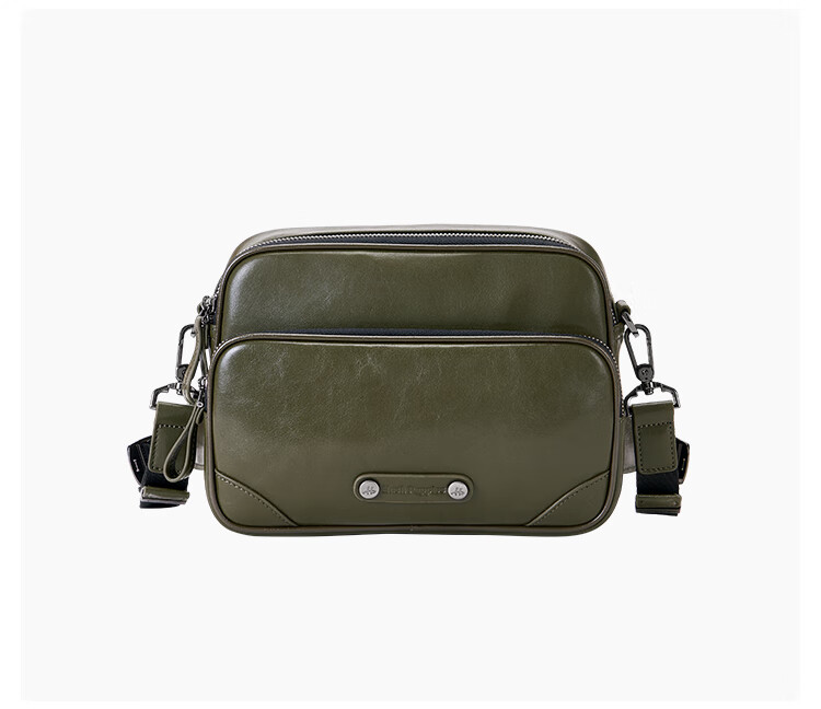 Hush Puppies Men's Vegetable-Tanned Leather Crossbody Bag, Business Casual Shoulder Bag, Birthday Gift for Boyfriend, Gree 2