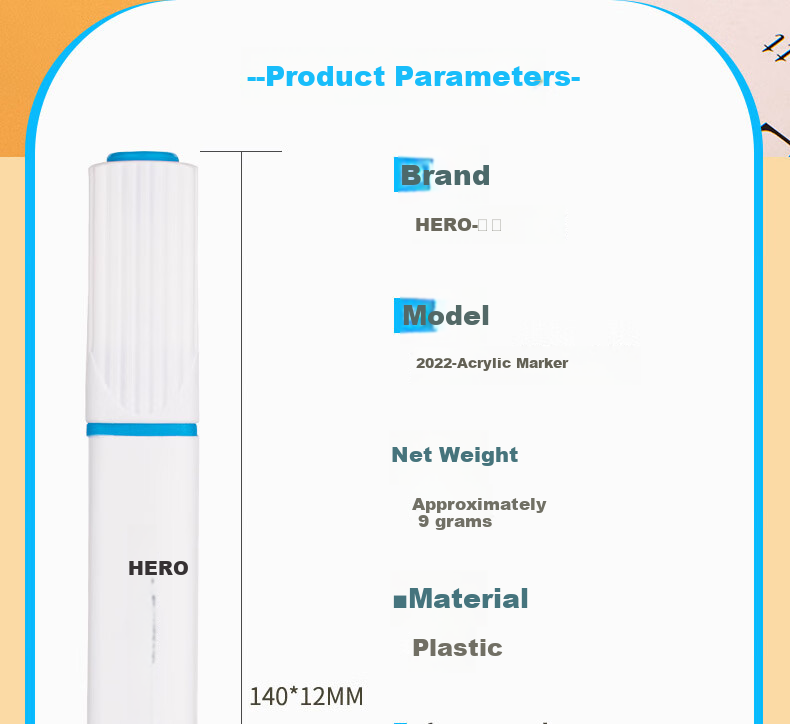 HERO Acrylic Markers, 2011 Water-Based Student Art Drawing Hand-Drawn Watercolor Pens, 36 Colors of Watercolor Pens for Art Educatio 13