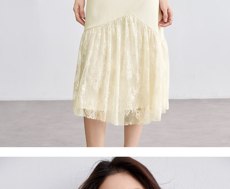 Sentubila V-Neck Patchwork Curved Hem Sequin Embroidered Short Sleeve Dress for Women Summer Elegant Mid-Length Dress 15