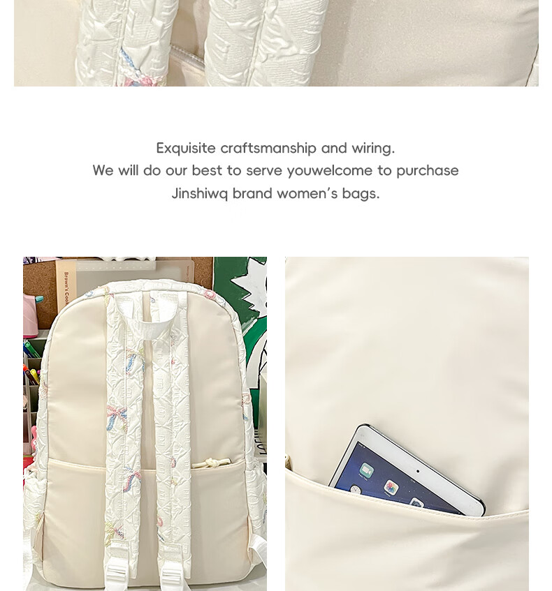 JINSHIWQ High-Value School Backpack for Girls, Junior High, High School, and College Students, New Stylish Japanese-Style Versatile Travel Shoulder Bag 18