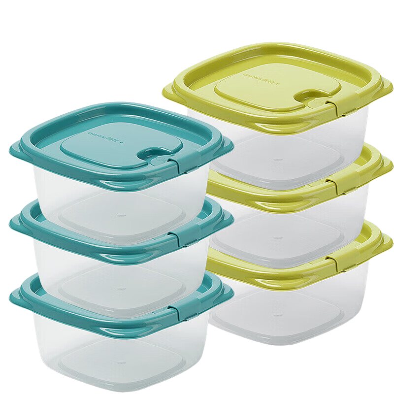 Chahua Food Grade Fresh-Keeping Box Refrigerator Storage Box Fruit Lunch Box Plastic Picnic Box 460ml 6-Piece Set