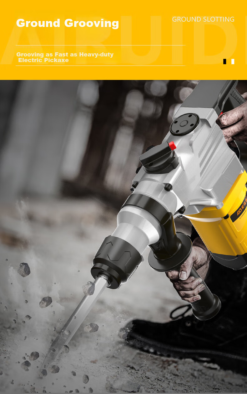 Airuide Safety Clutch Electric Hammer And Pick, Dual-Purpose Impact Drill, High-Power Electric Drill, Industrial Concrete Drilling Electric Tool 11