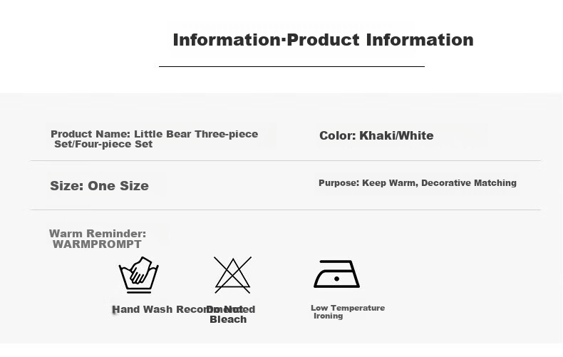 Adandyish Warm All-In Four-Piece Set with Neck Warmer, Ear Protectors, Hooded Scarf And Gloves, Plush Bear Electric Scooter Accessories, Off-White 2