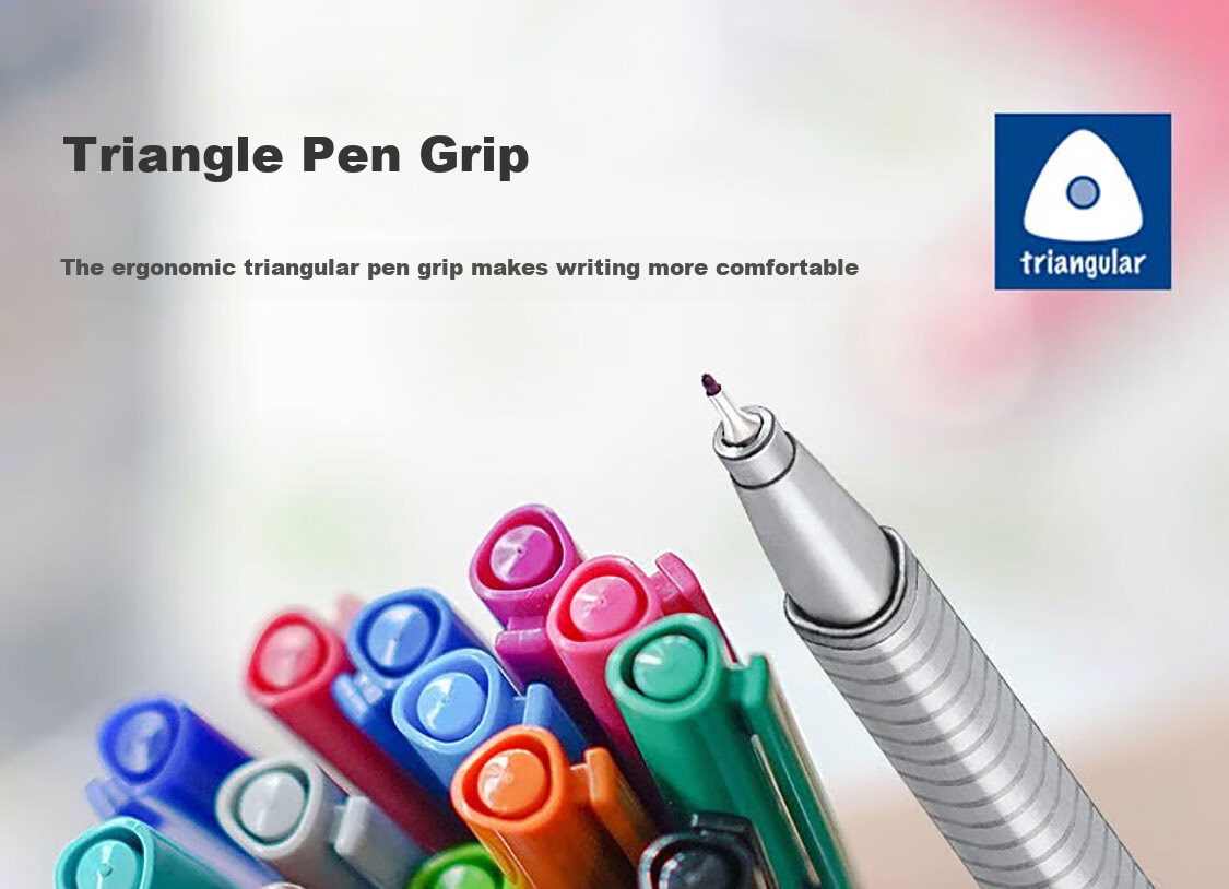 STAEDTLER Needle-Tip Pen, 0.3mm Fiber Tip, Water-Based Ink, Washable, Direct Liquid Signing Pen, Art Drawing Outlining Quick-Drying Pen, Red, 10 Pieces, 334-2 9