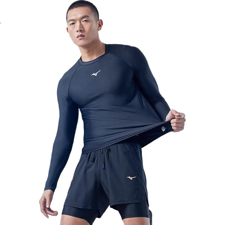 Мужской купальный костюм MIZUNO, шорты до колена, с длинным рукавом, быстросохнущий, устойчивый к хлору, размер XL