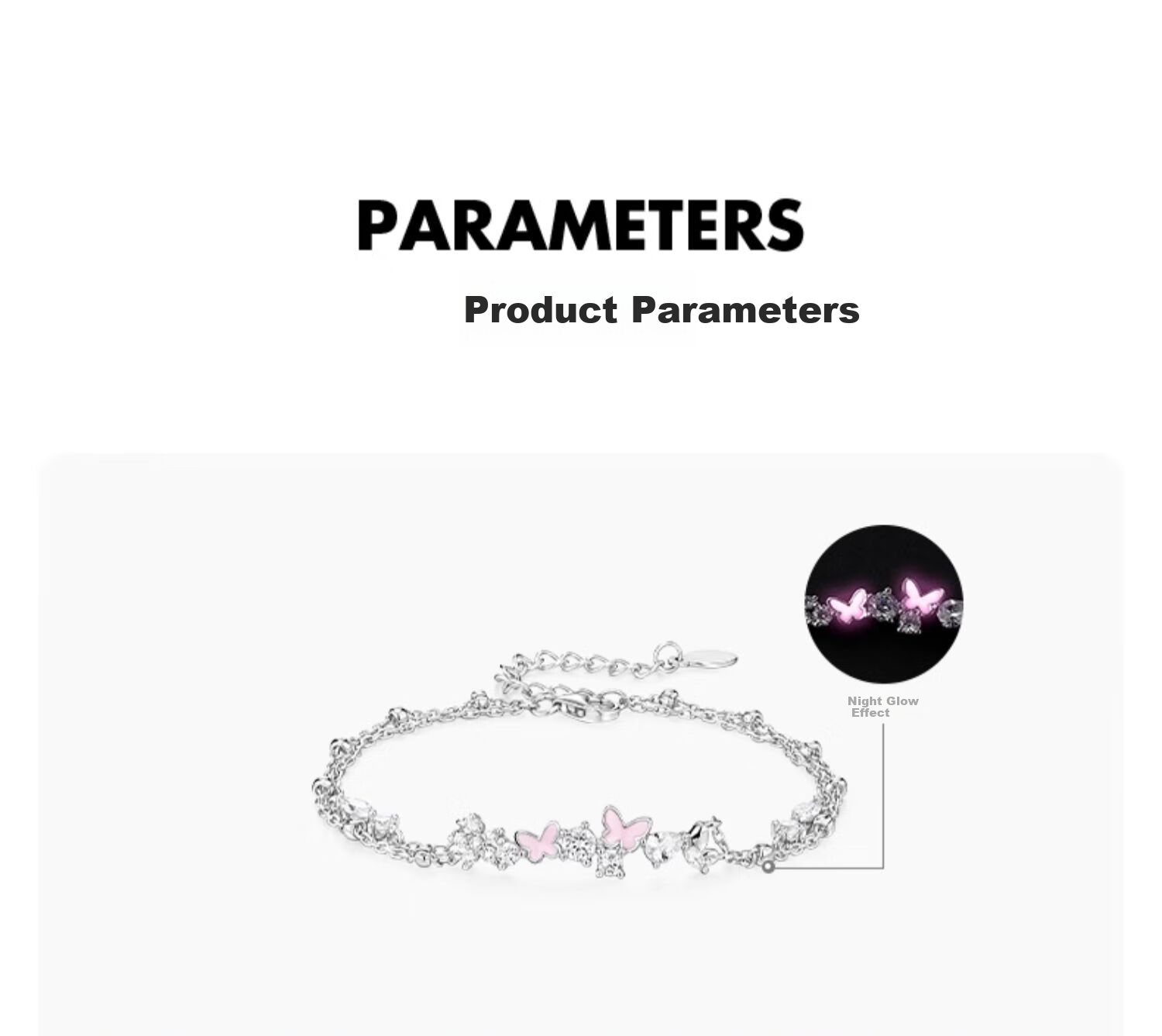 Kadiluo Luminous Butterfly 925 Silver Bracelet for Women, Niche Ins Style Elegant Birthday Gift for Girlfriend 2