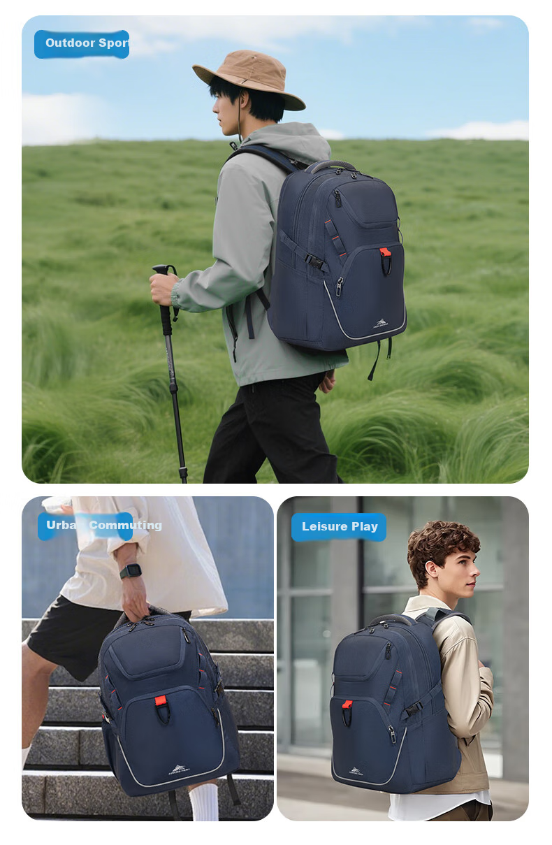High Sierra Hiking Backpack for Men, Outdoor Sports Backpack, Water-Resistant Travel Bag, 16-Inch Commuter Large Capacity Backpack 4
