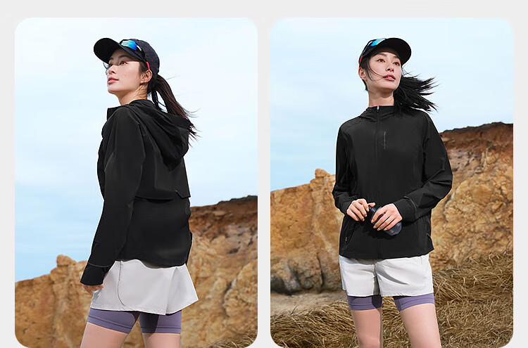 BOSIDENG Summer National Standard Original Yarn Sunscreen Jacket Women UPF100 Outdoor UV Protection Slim Travel Coat 20