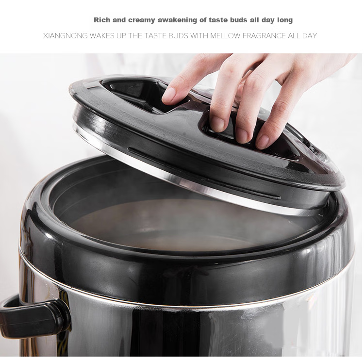 Quanshi Stainless Steel Milk Tea Bucket with Tap, 12L Commercial Double-Layer Insulated Container for Cold Drinks, Hot Drinks, Soy Milk, And Tea 4