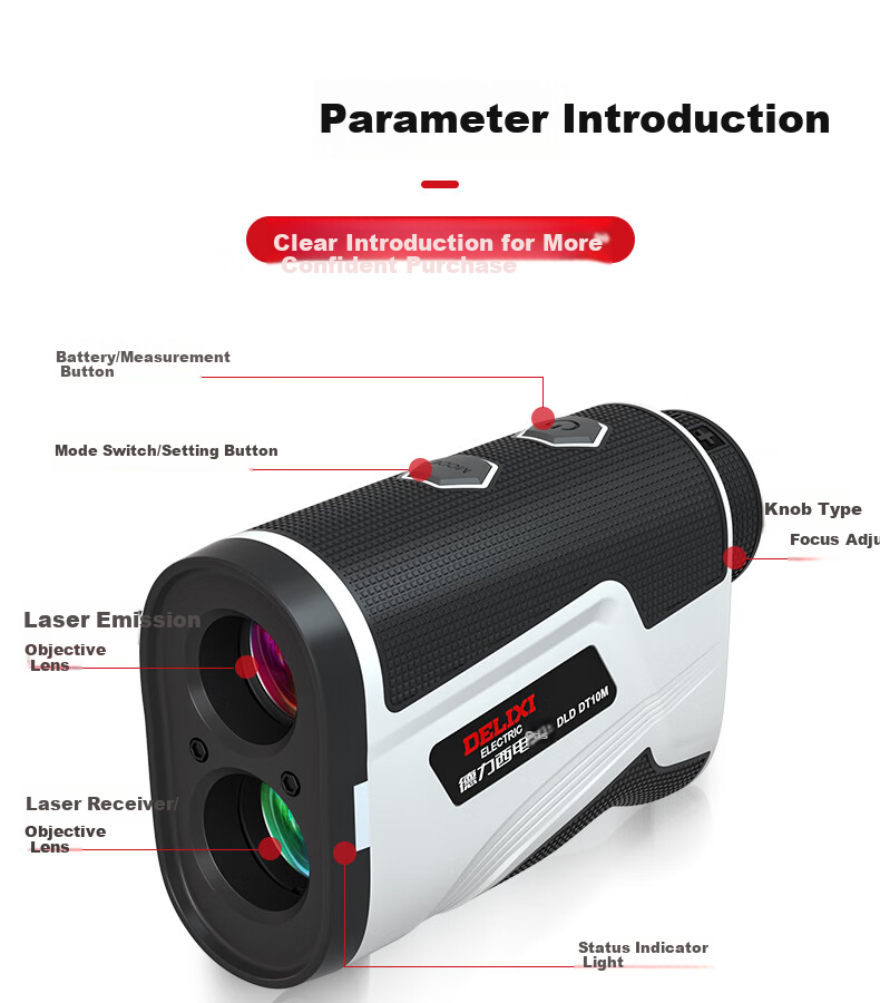 DELIXI ELECTRIC Laser Rangefinder Binoculars for Outdoor Golf Ranging, Home Use, And Engineering Applications, 1000m Range 12