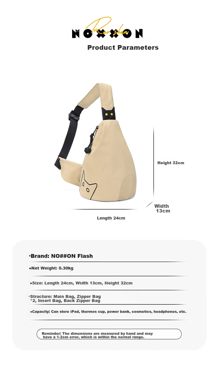 NOXXON Lightweight Crossbody Handheld Shoulder Cycling Messenger Bag, Multifunctional Large Capacity Chest Pack Phone Pouch Birthday Gift for Wome 5