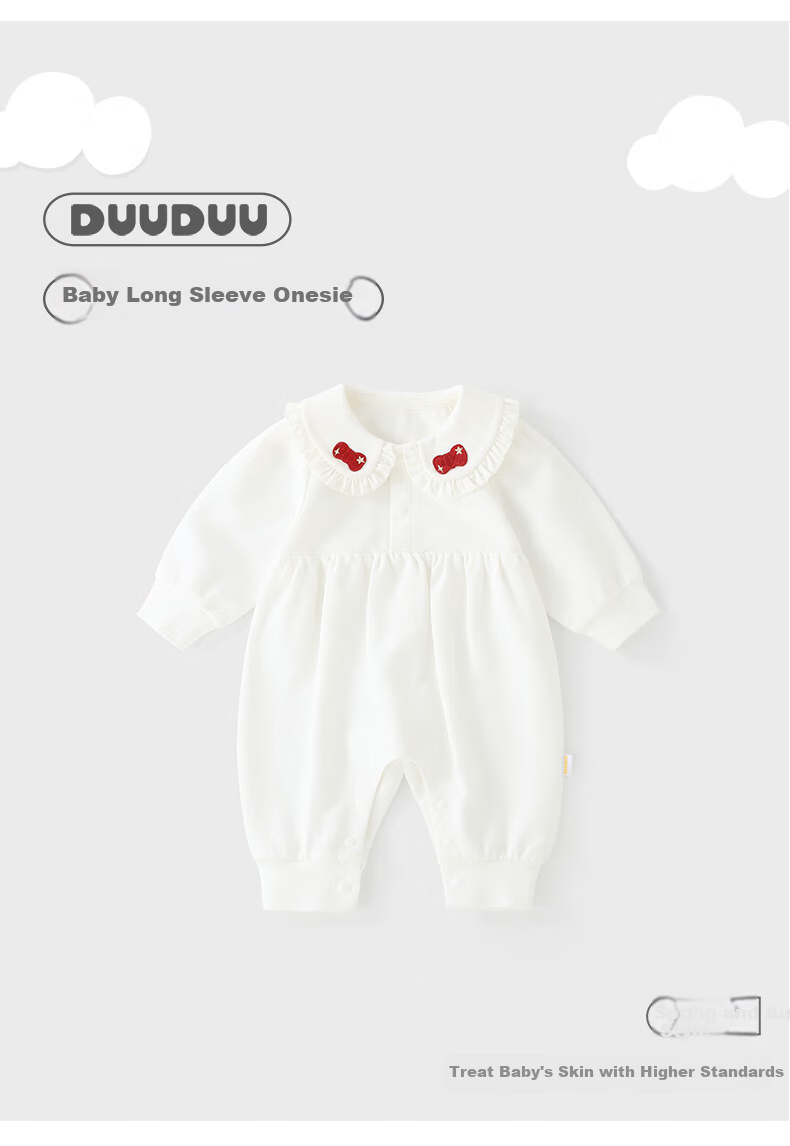 DUUDUU Baby Girl Clothes, New Style Onesie Romper, Newborn Lapel Jumpsuit, Outdoor Autumn Outfit 2