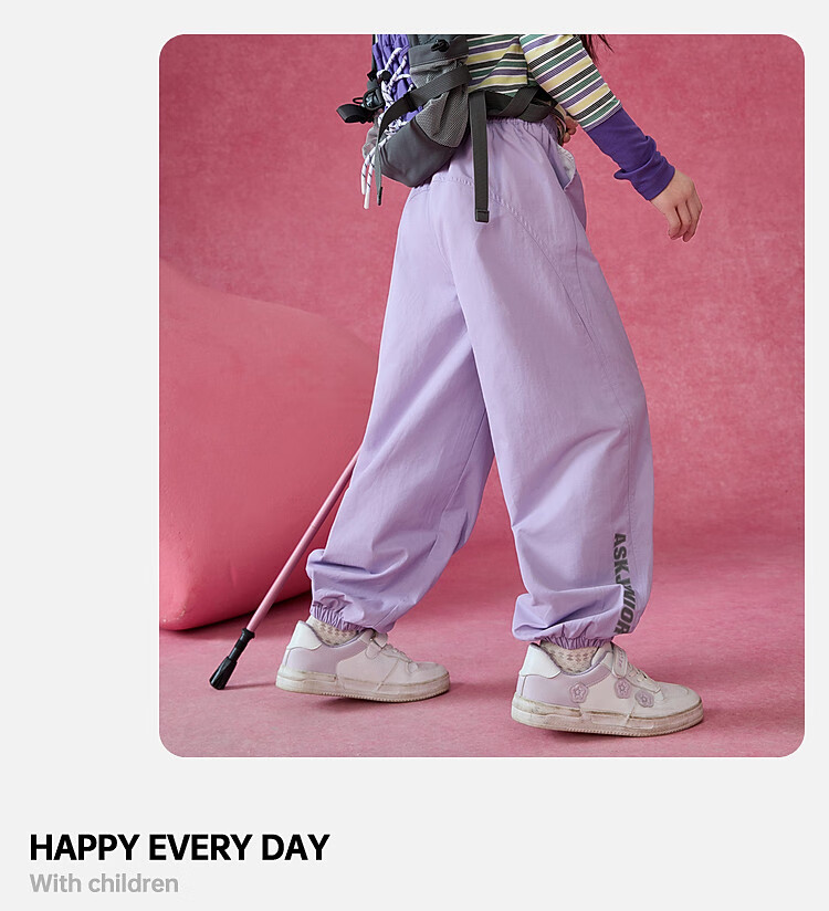 ASK JUNIOR Children's Clothing Girls' Youth Autumn Sports Pants Jogger Running Casual Trousers Black 110 29