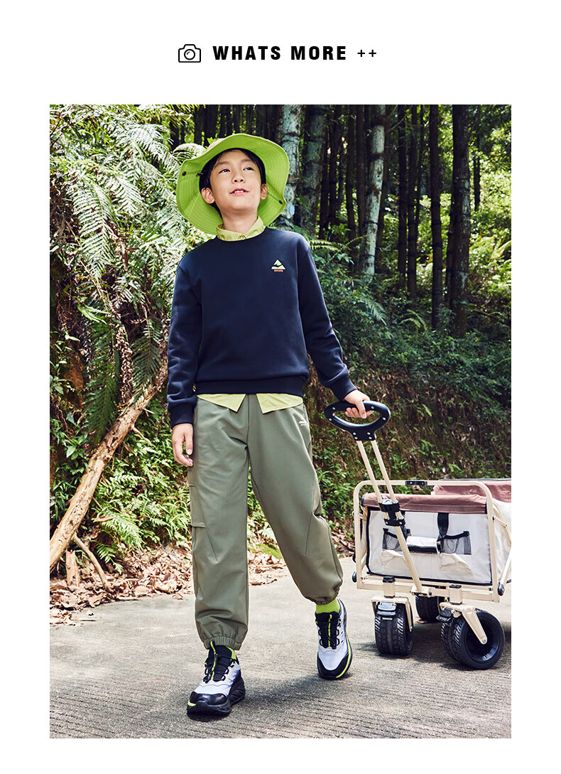 ERKE Kids Boys Sports Pants Casual Versatile Black 160 16