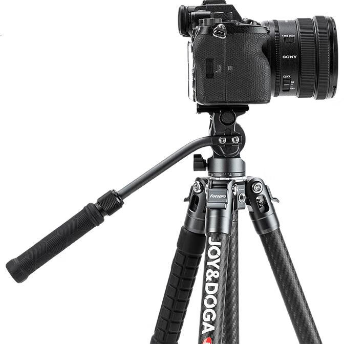 Штатив Fotopro LITE VIDEO с флип-замками, регулируемый монопод, металлическая гидравлическая головка, для видеосъемки, фотографии, беззеркальных камер, из углеродного волокна