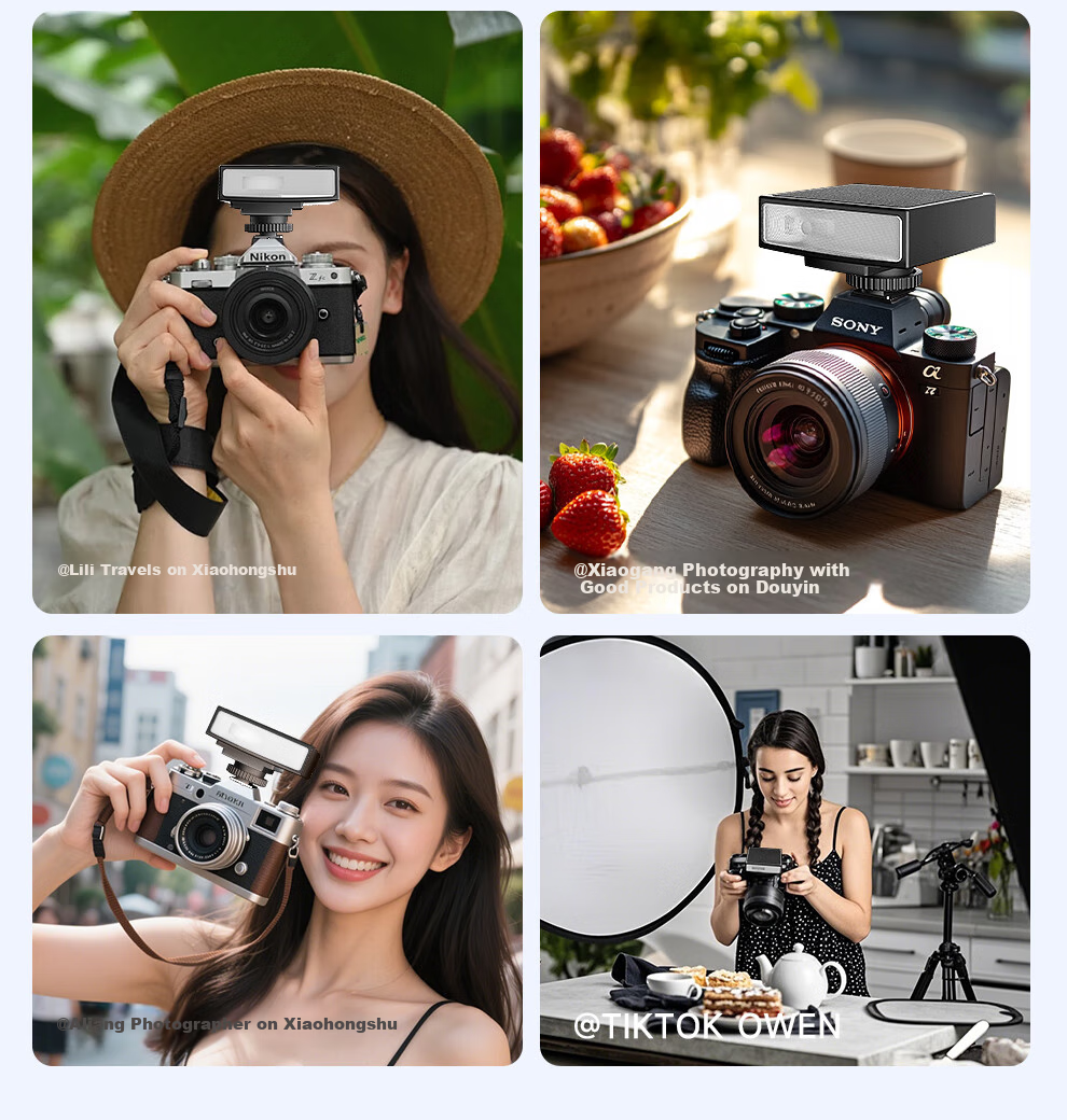 Beiyang FM-12 Flash Hot Shoe Kit, Sony External Flash, Pocket Light, Photography Fill Light, Universal Lithium Battery, Canon Hot Shoe Light 14
