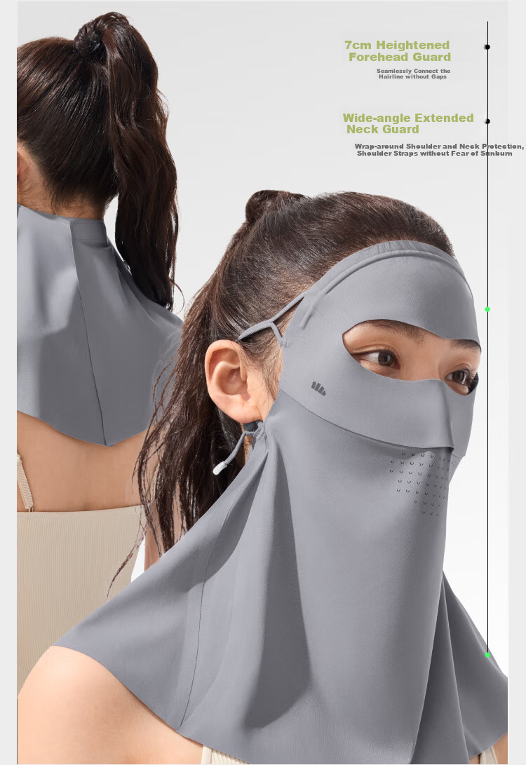 Beneunder Face Mask, Sun Protection Face Cover, Full-Face Coverage, Extended Neck Protection, Lightweight And Seamless, Sun-Protective Face Mask, Face Bib, High-Quality Cycling Breathable 3