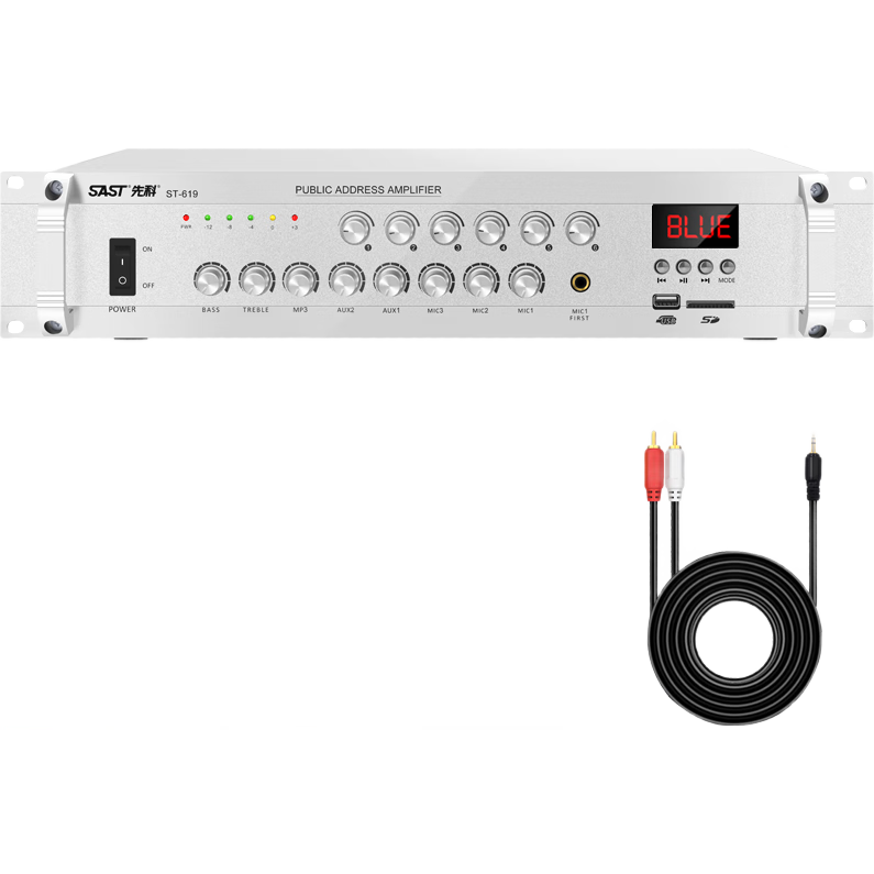 SAST 200W High-Power Bluetooth Constant Voltage Amplifier, Public Address System, Ceiling Speaker, Home Theater Combination ST-619