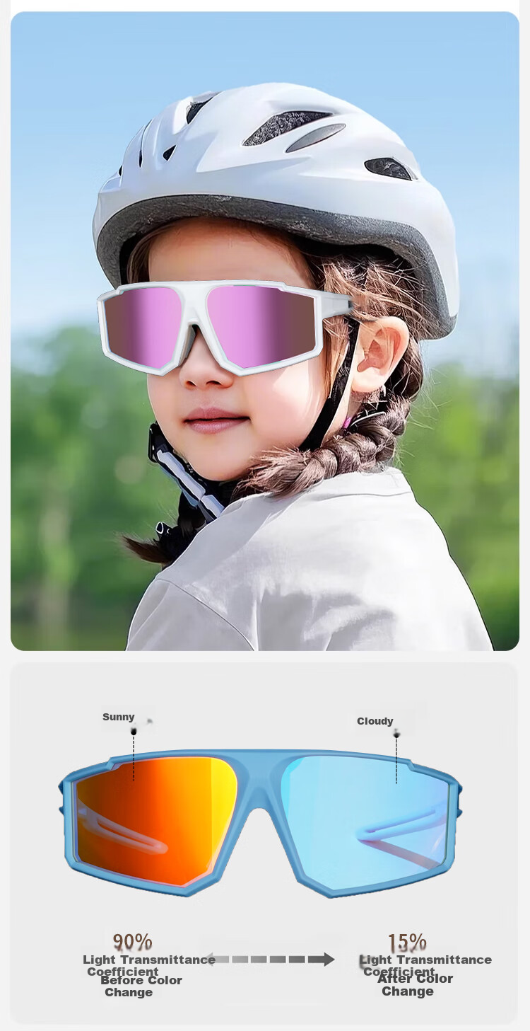 Angelamiao Children's Cycling Sunglasses for Boys And Girls, UV Protection Sunglasses for Sports, Running, Hiking, Protective Eyewear for School 3