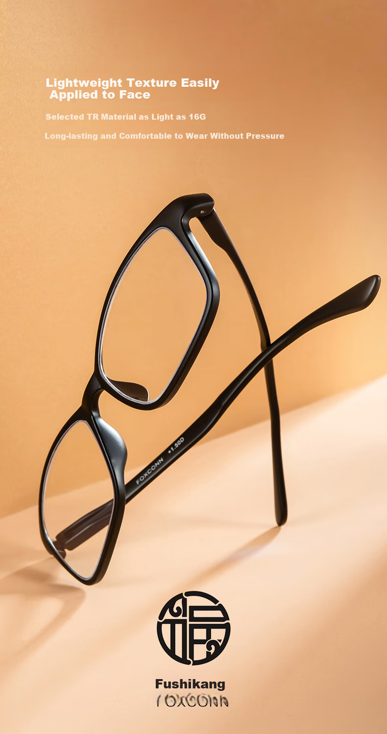 Fushikang Reading Glasses for Men, Anti-Blue Light, High Definition, Ultra-Light, for Middle-Aged And Elderly Men, Presbyopic Glasses TJ009 Black +300 Degrees 2