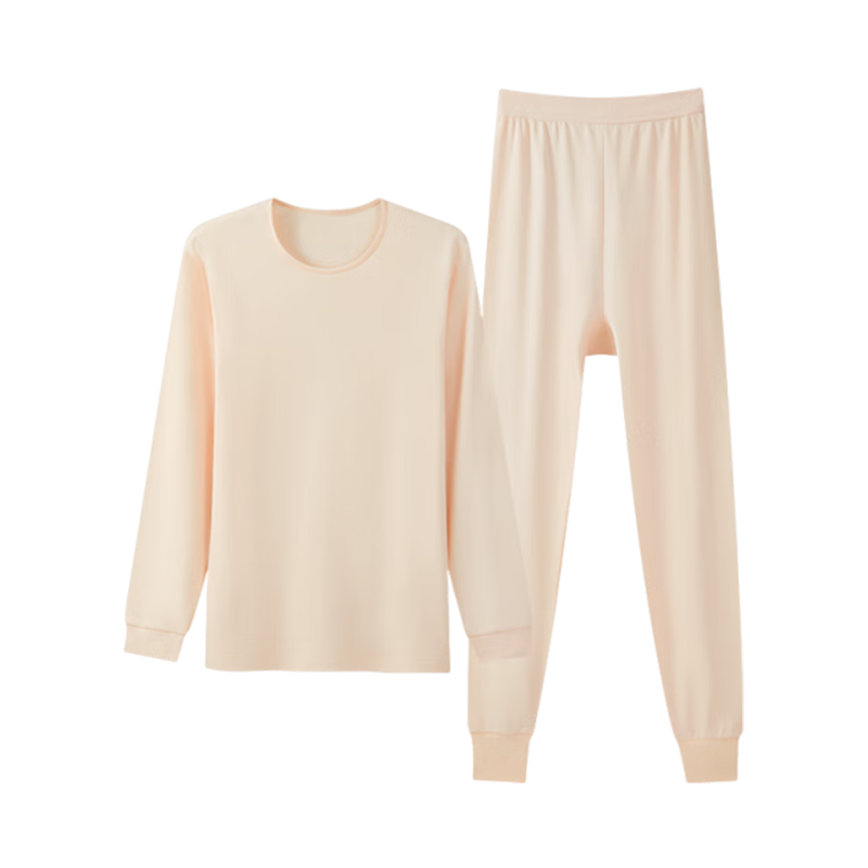 Dushiliren Women's Thermal Underwear Set, Autumn And Winter Thin Pure Cotton Undershirt And Long Johns, 10A Antibacterial Anti-Static Warm Base Layer