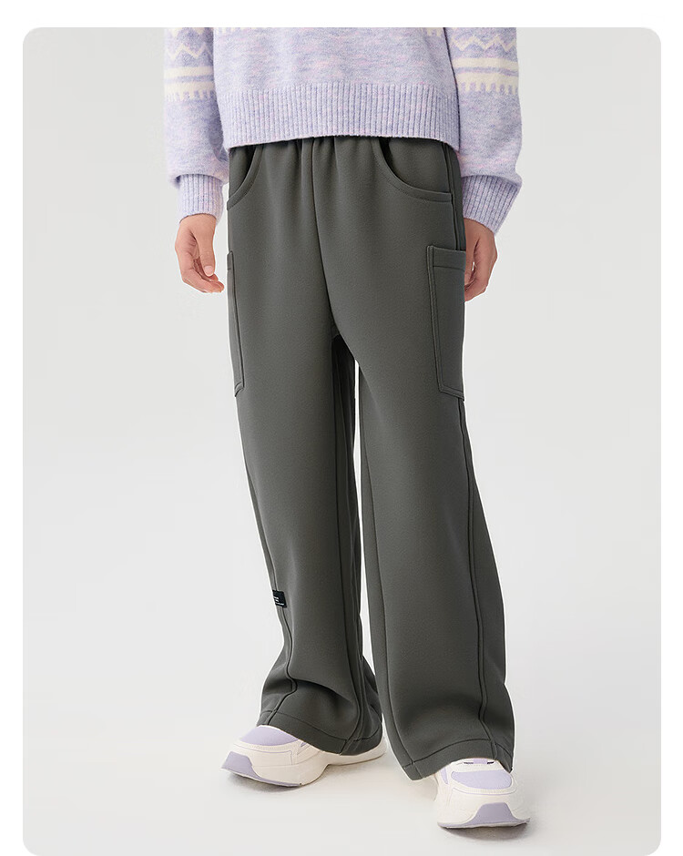 Balabala BalaOne Kids Long Pants Boys Girls 2025 Winter Fleece Casual Curved Pants Warm 208425108213 8