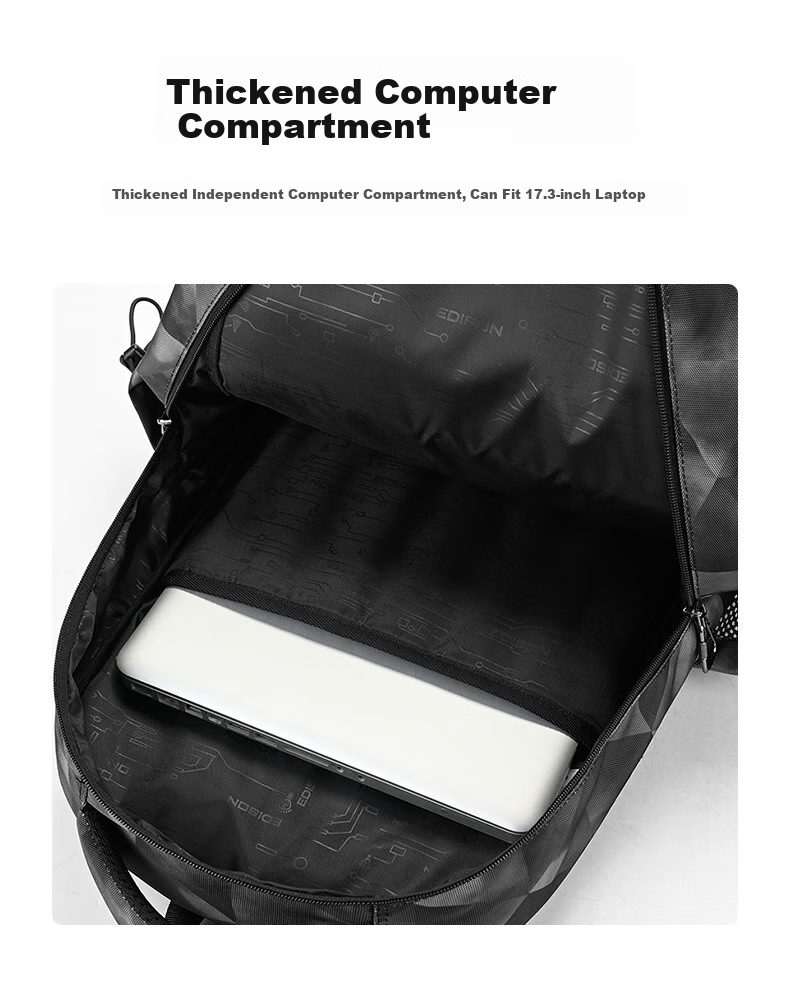 Edison Backpack for Men, Large Capacity Travel Backpack, Water-Resistant Schoolbag for Middle School, High School And College Students K053-7G 8