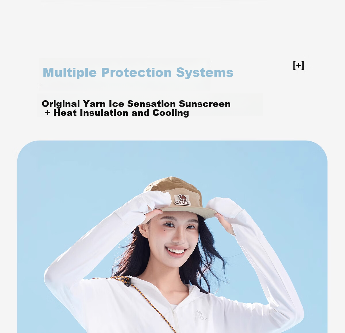 CAMEL Women's Original Yarn Sun Protection Clothing, Loose-Fitting Hooded Heat-Resistant Quick-Dry Breathable Cool-Touch Sun Protection Garment A25BAVV107 2XL 7